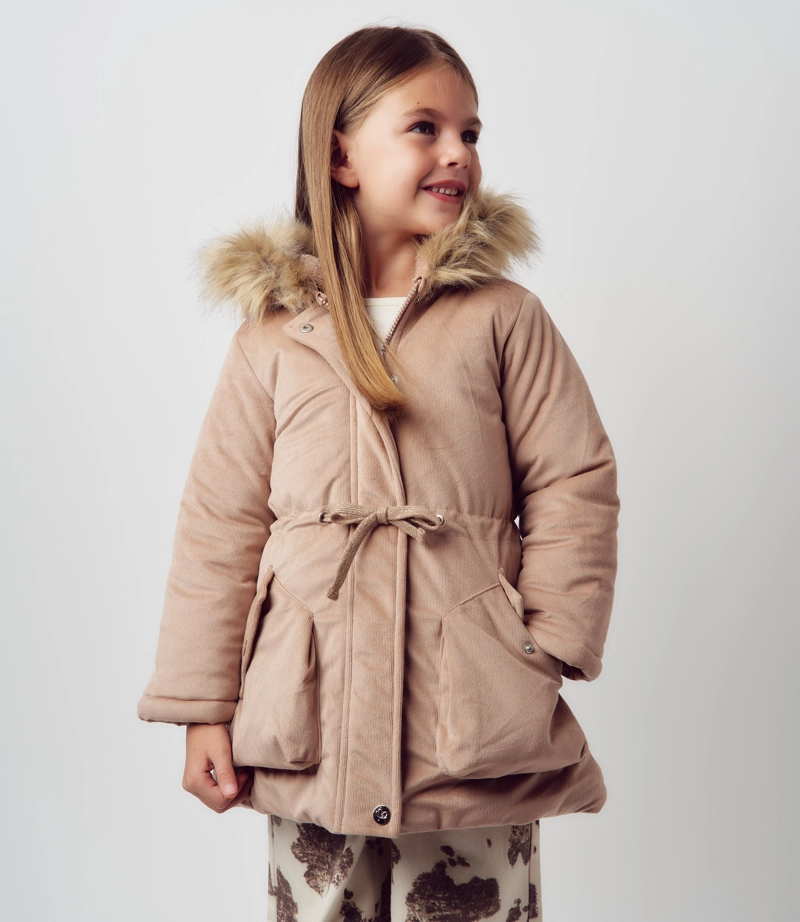 ABRIGO NIÑA DE COTELE ABRIGADO L111022604 BEIGE LIMONADA - 1