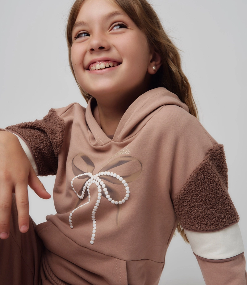 BUZO NIÑA ABRIGADO L111922603 BEIGE LIMONADA - 1