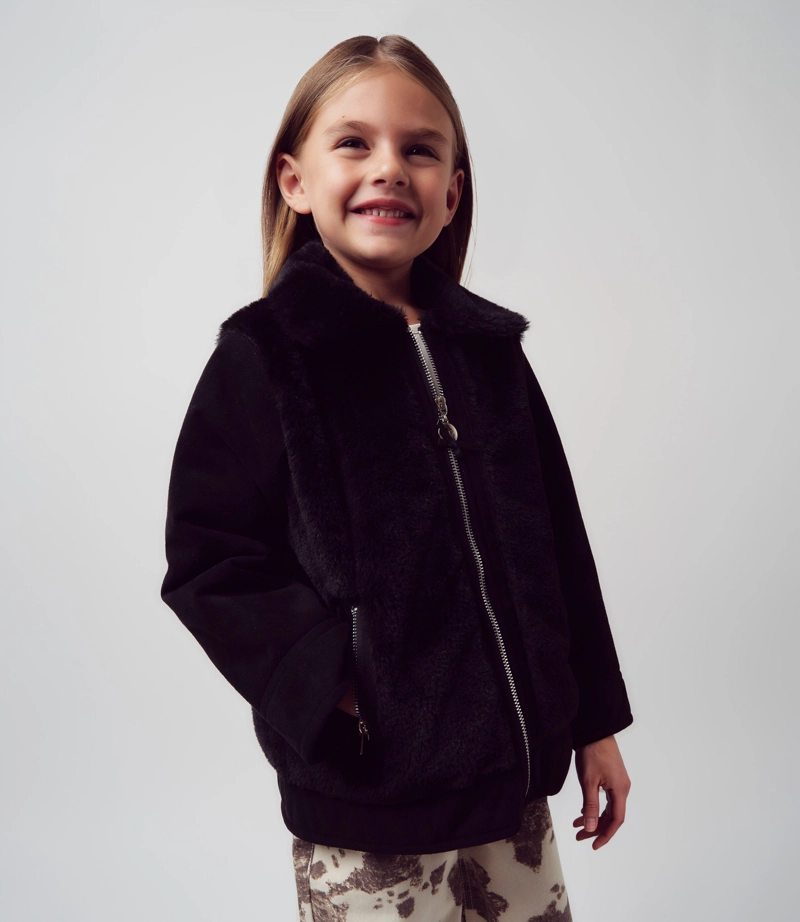 CHAQUETA NIÑA DE GAMUZA L110722612 NEGRO LIMONADA - 1