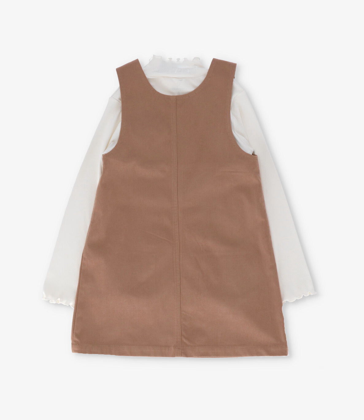 VESTIDO NIÑA DE COTELE CON POLERA L111322607 BEIGE LIMONADA - 2