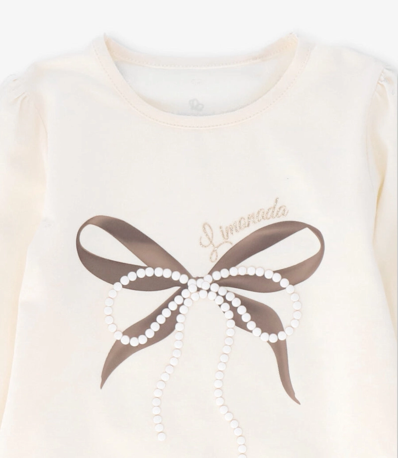 POLERA MANGA LARGA NIÑA  L110122618 CRUDO LIMONADA - 4