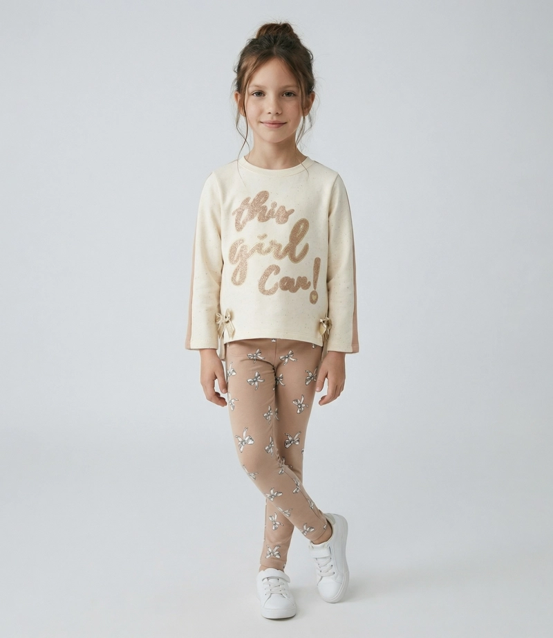 CONJUNTO NIÑA ABRIGADO L112222618 BEIGE LIMONADA - 1