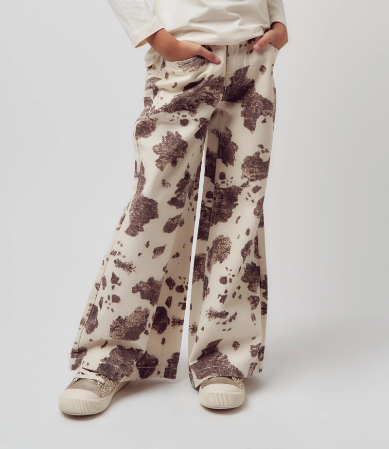 JEANS NIÑA ANIMAL PRINT ABRIGADO L111122608 CRUDO LIMONADA - 2