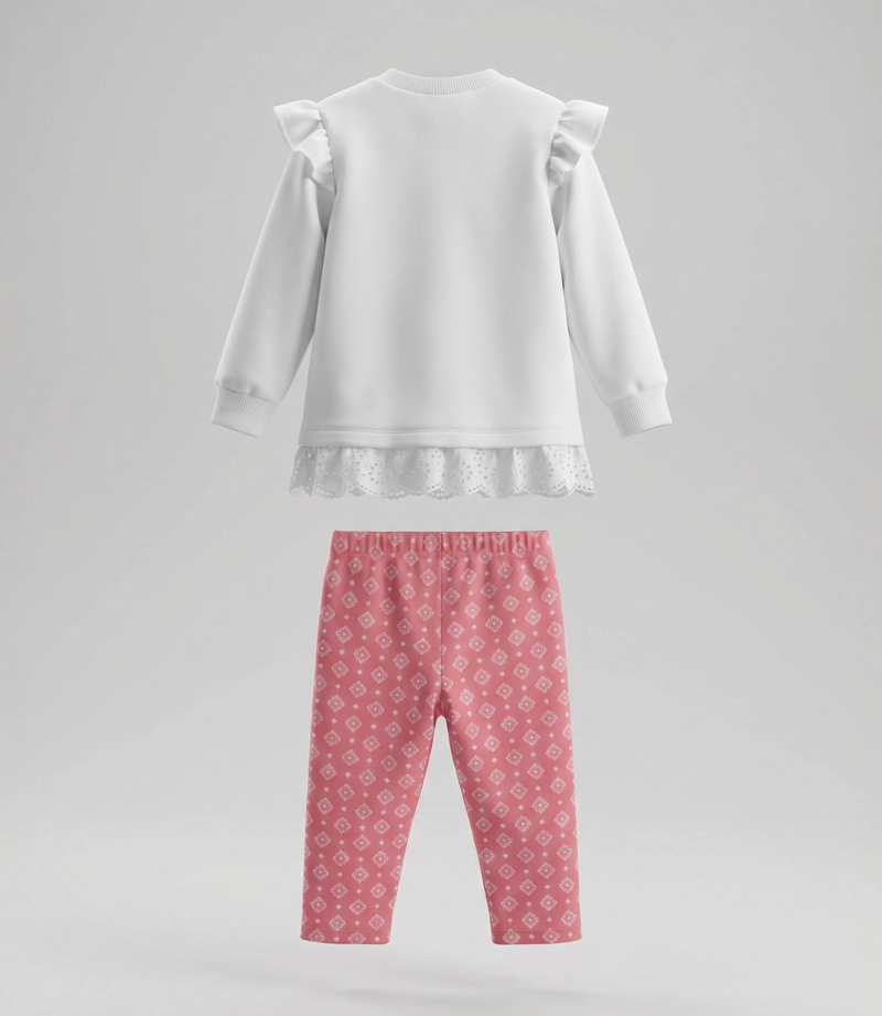CONJUNTO POLERA Y CALZA NIÑA  L11221271903 CRUDO LIMONADA - 3