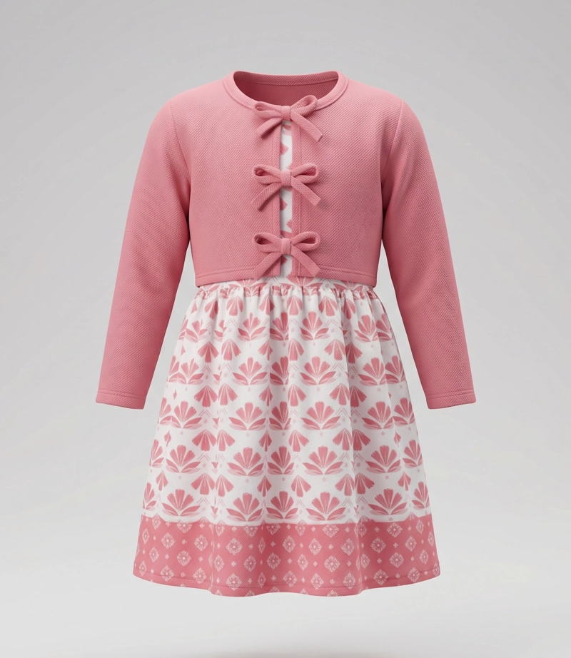 VESTIDO NIÑA  L11131270278 CORAL LIMONADA - 2