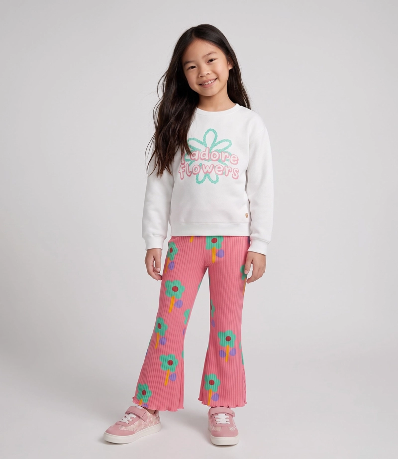 CONJUNTO POLERON Y CALZA NIÑA  F11221270101 BLANCO 4 KIDS - 1
