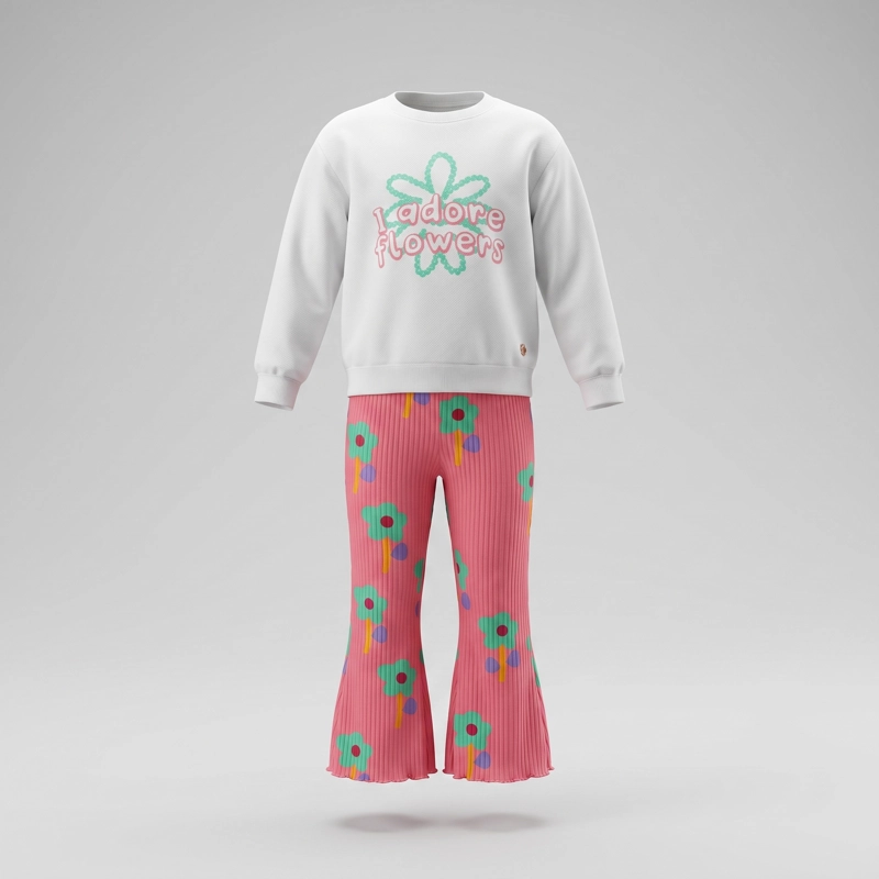 CONJUNTO POLERON Y CALZA NIÑA  F11221270101 BLANCO 4 KIDS - 2