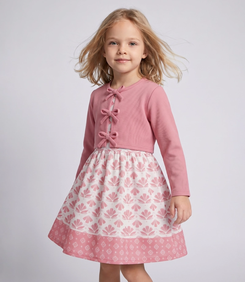 VESTIDO BEBE  L12131270278 CORAL LIMONADA - 1