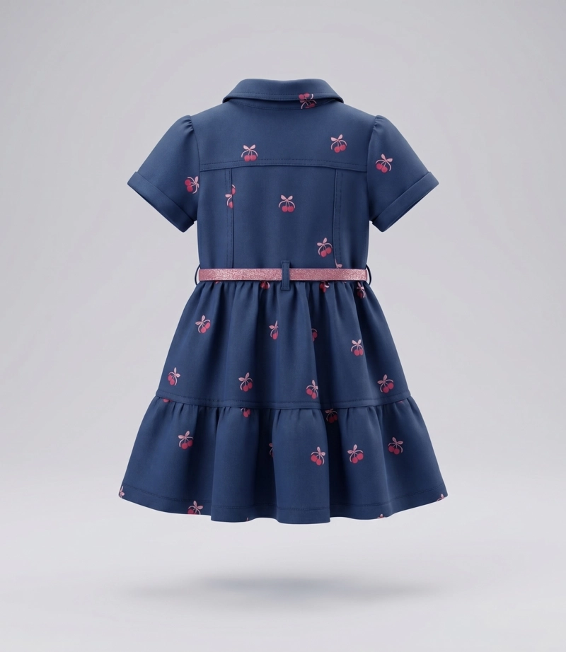 VESTIDO MANGA CORTA BEBE CHERRY L12131270709 DENIM  LIMONADA - 3