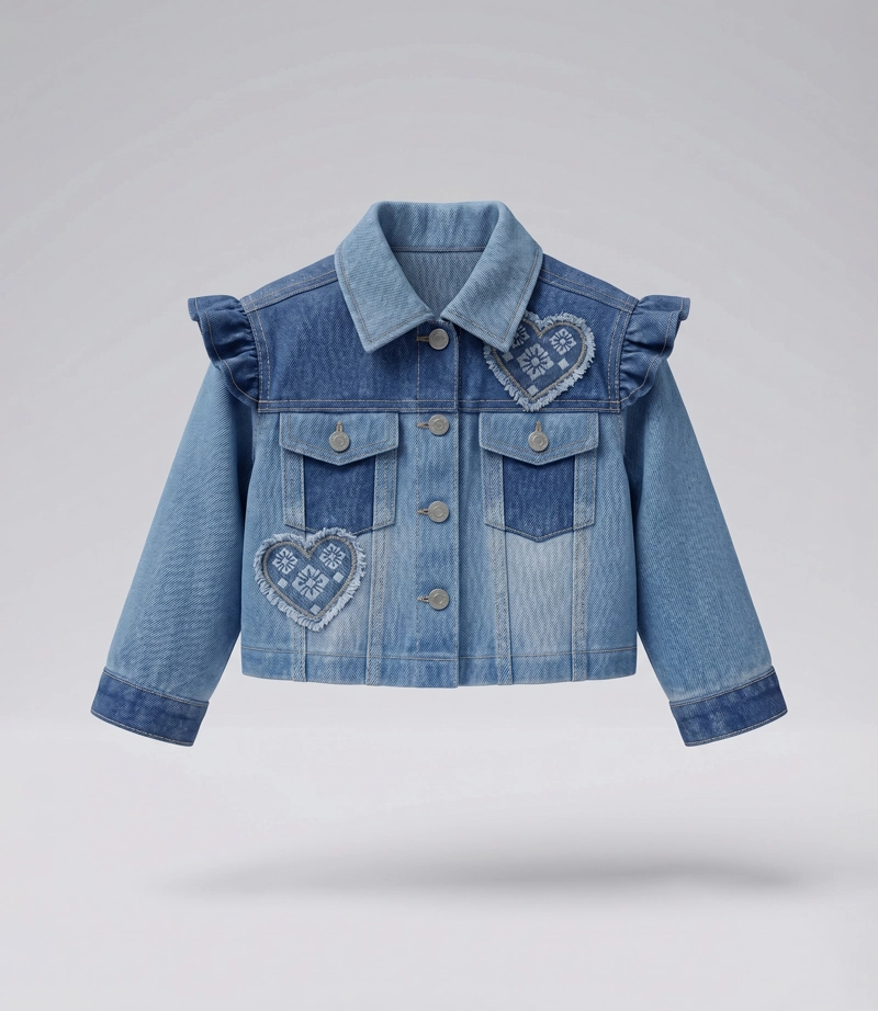 CHAQUETA BEBE CORAZONES L12071270174 DENIM CELESTE LIMONADA - 2