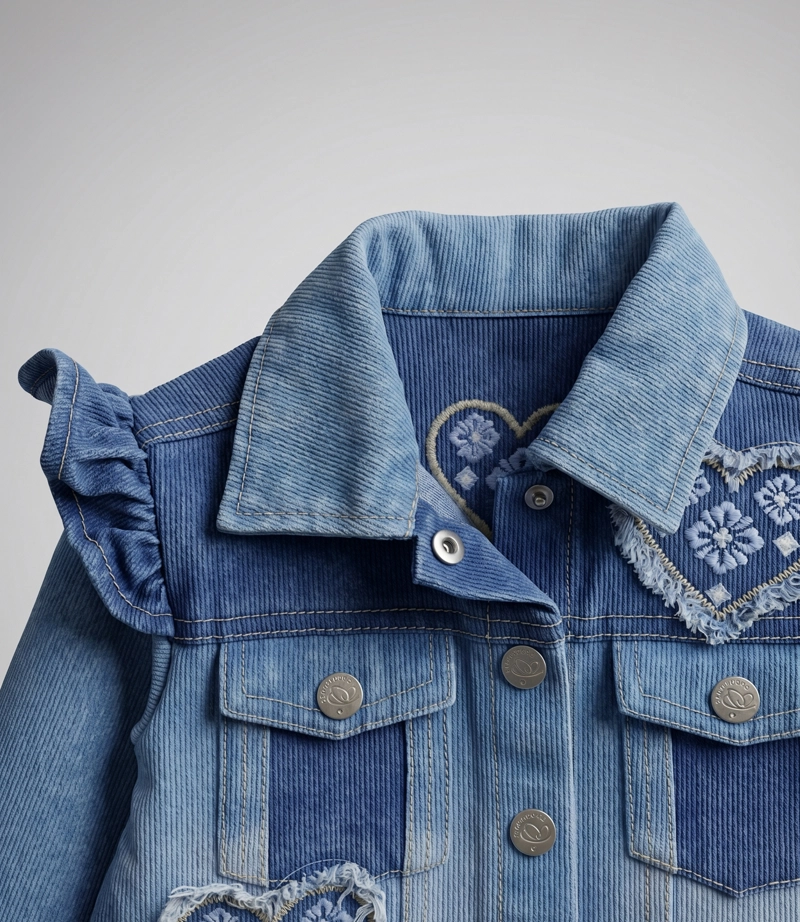 CHAQUETA BEBE CORAZONES L12071270174 DENIM CELESTE LIMONADA - 4