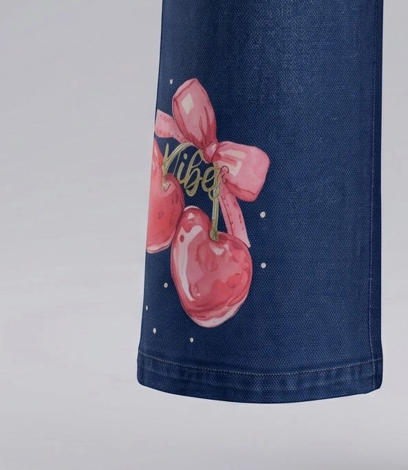 JEANS NIÑA WIDE LEG CHERRY L11111270409 DENIM AZUL LIMONADA - 3