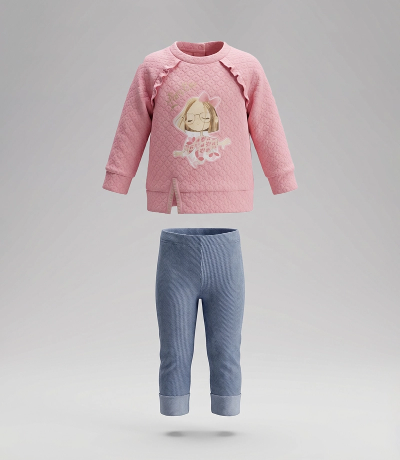 CONJUNTO BEBE CON ESTAMPADO L12221270478 CORAL LIMONADA - 2