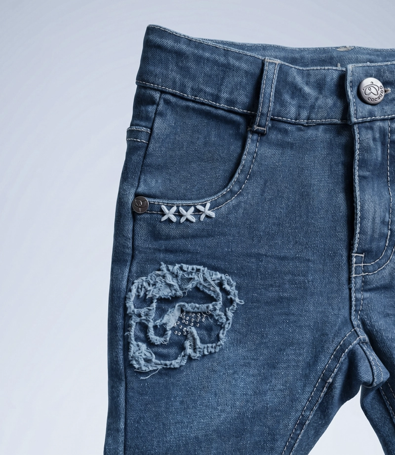 JEANS NIÑA ACAMPANADO  L11111270174 DENIM CELESTE LIMONADA - 4