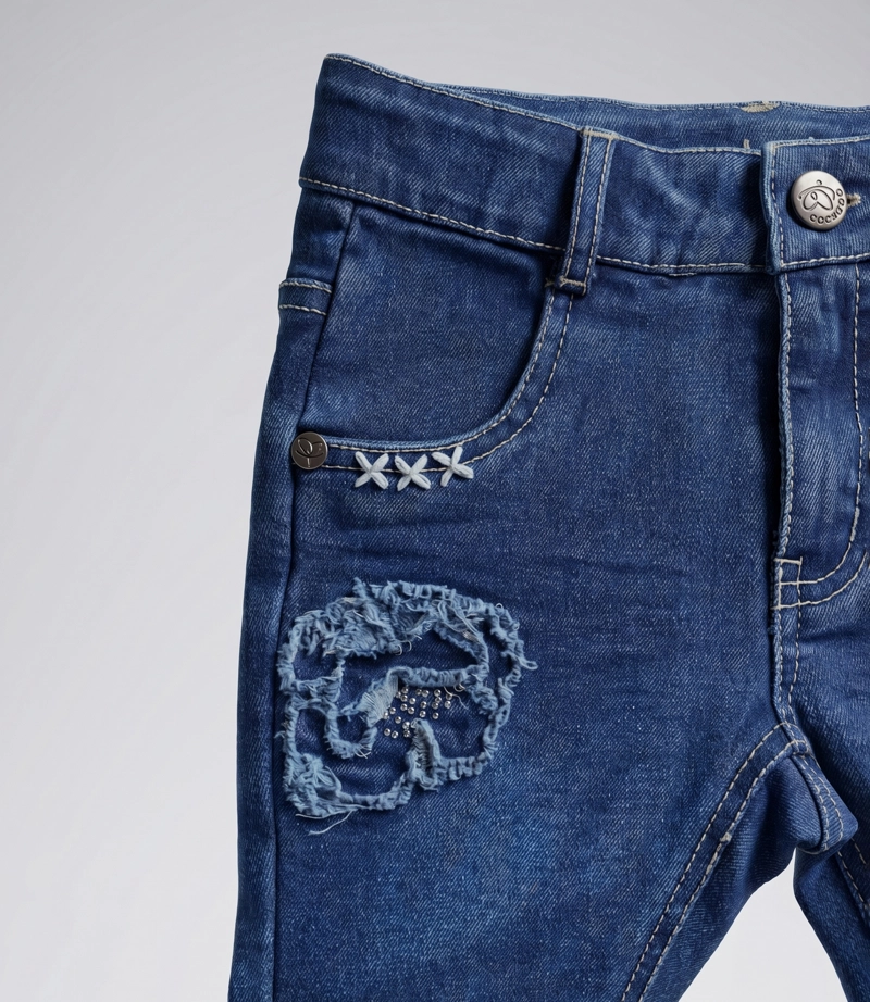JEANS BEBE ACAMPANADO L12111270109 DENIM AZUL LIMONADA - 4