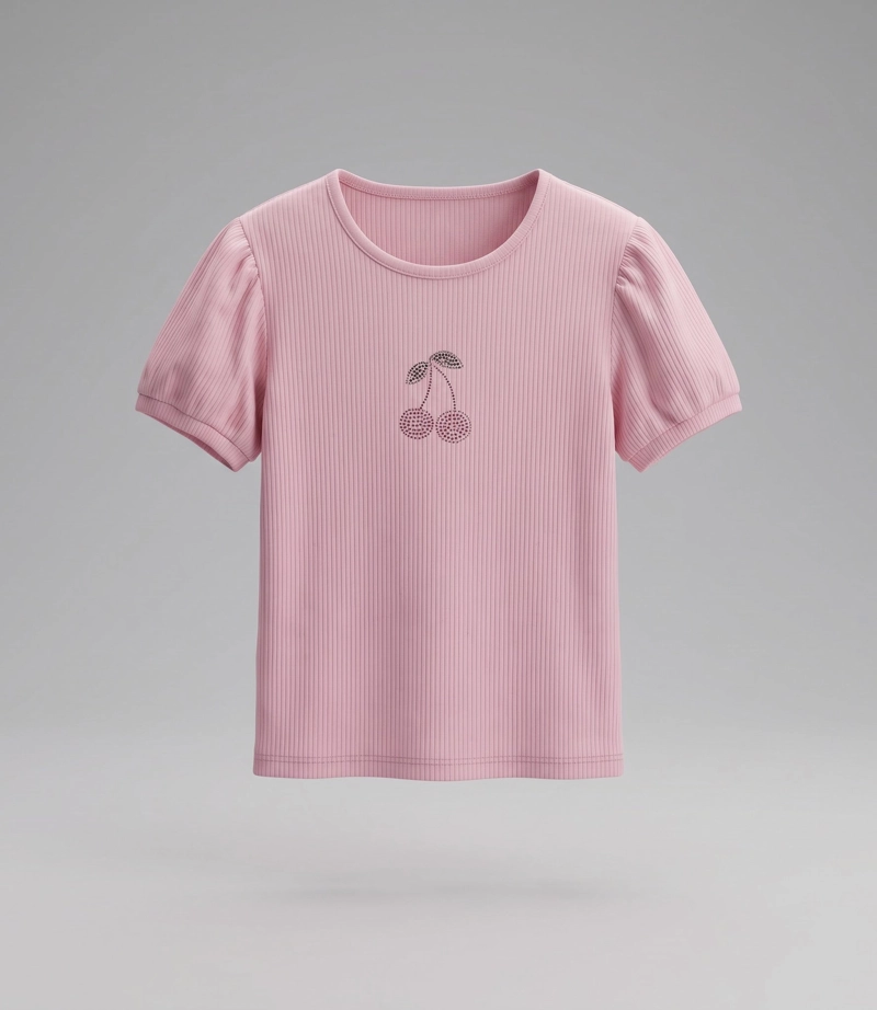 POLERA MANGA CORTA NIÑA CHERRY L11021270202 ROSADO LIMONADA - 2