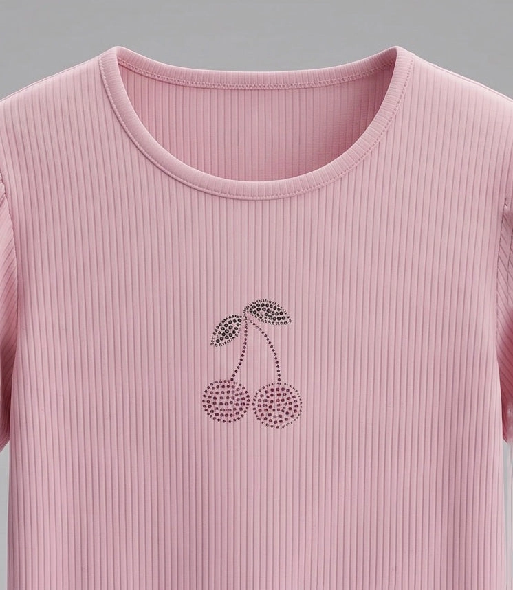 POLERA MANGA CORTA NIÑA CHERRY L11021270202 ROSADO LIMONADA - 4