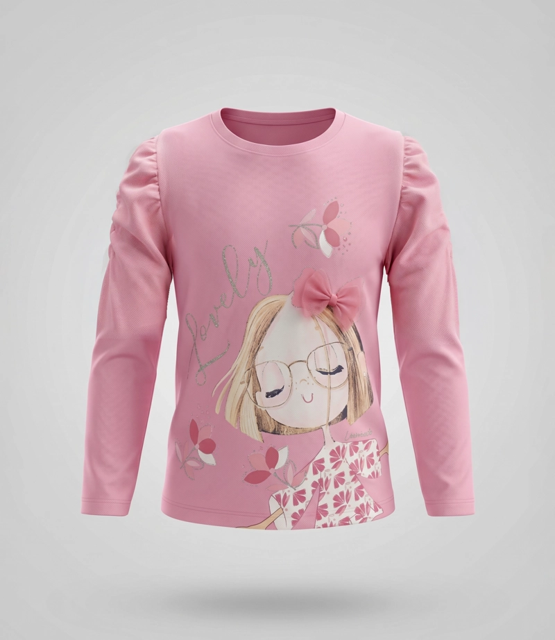 POLERA MANGA LARGA NIÑA  L11011270978 CORAL LIMONADA - 2