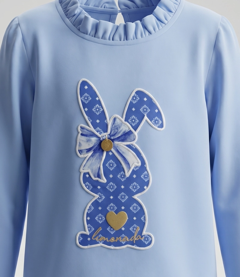 POLERA MANGA LARGA BEBE CONEJO L12011270261 CELESTE LIMONADA - 4