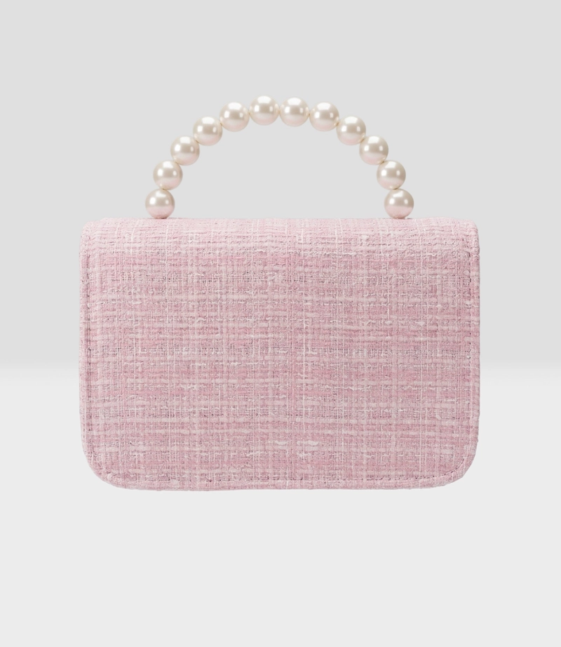 CARTERA NIÑA CON LAZO Y PERLAS L91671270599 ROSADO LIMONADA - 2