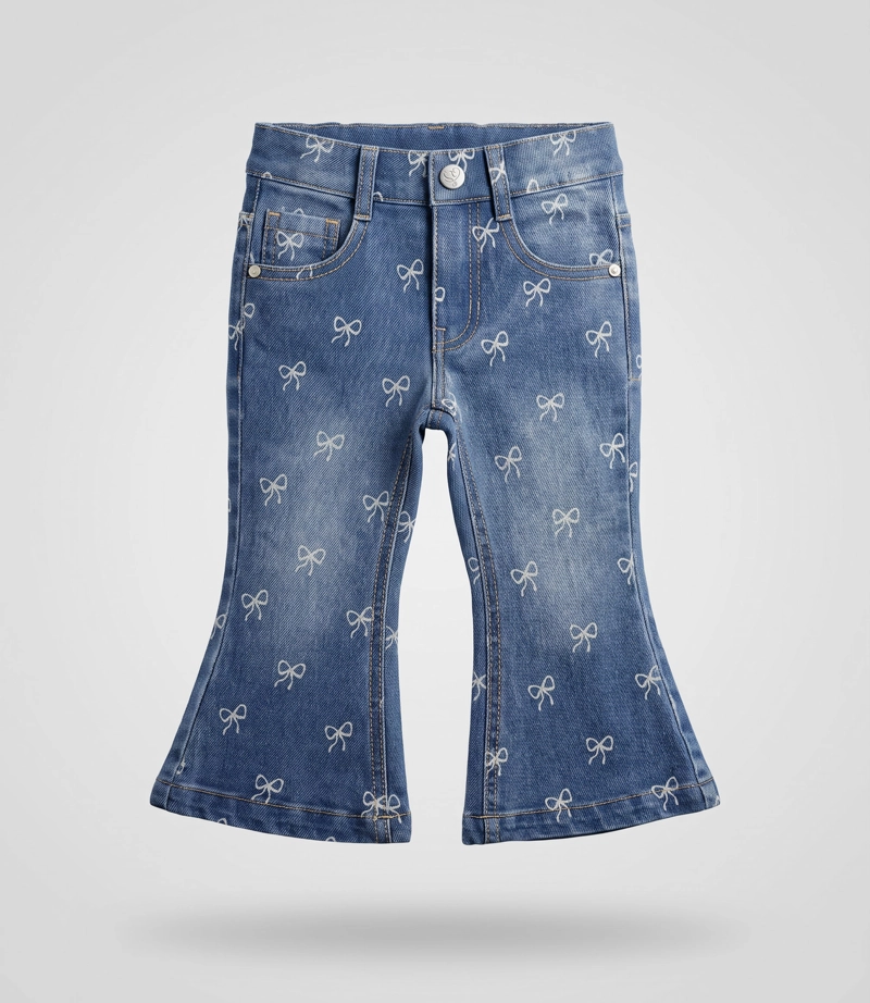 JEANS BEBE FLARE  L12111270674 DENIM CELESTE LIMONADA 6 meses