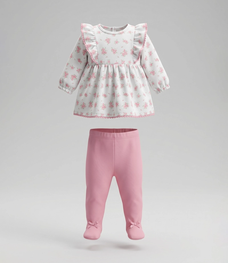 CONJUNTO RECIEN NACIDA FLOREADO L13221270178 CORAL LIMONADA - 2