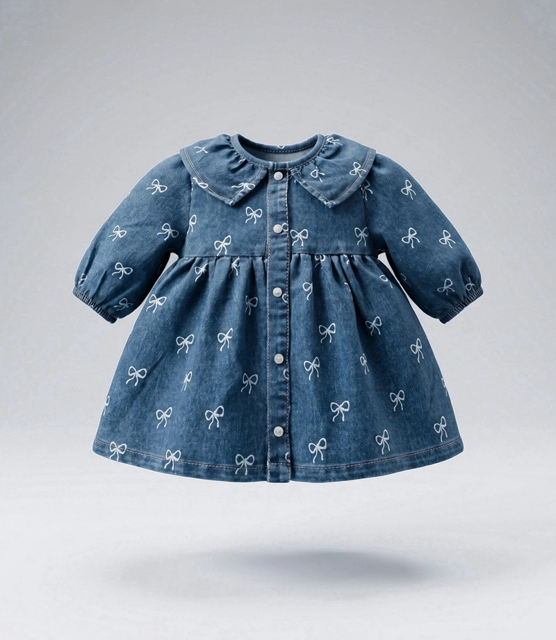 VESTIDO MANGA LARGA RECIEN NACIDA  L13131270374 DENIM - 1