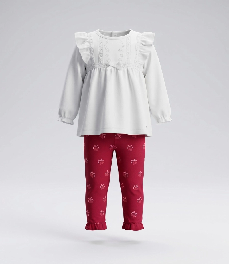 CONJUNTO BEBE CON CHERRY L12221270703 CRUDO LIMONADA - 2