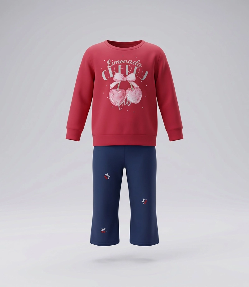 CONJUNTO BEBE CON CHERRY L12221270688 FRAMBUESA LIMONADA - 2