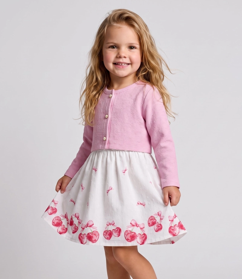 VESTIDO SIN MANGA BEBE CON BOLERO L12131270802 ROSA LIMONADA - 1