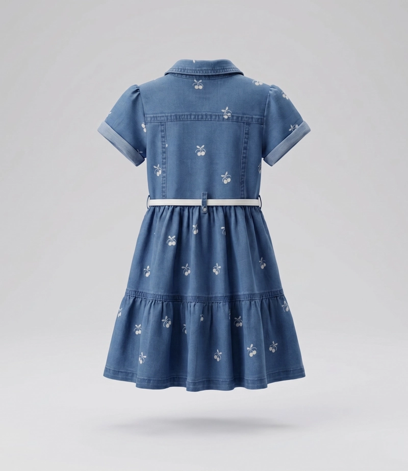 VESTIDO MANGA CORTA BEBE  L12131270774 DENIM CEL LIMONADA - 3