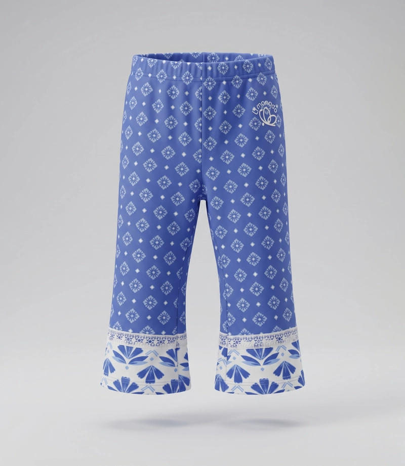 CALZA BEBE FLARE CON FLORES L12721270158 AZUL LIMONADA - 1