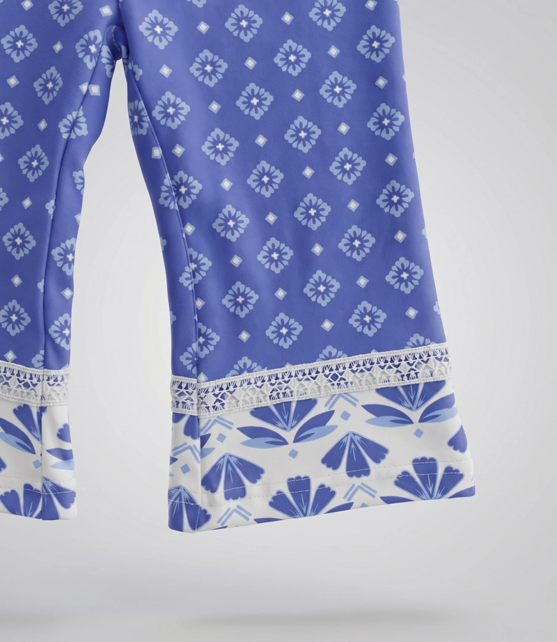 CALZA BEBE FLARE CON FLORES L12721270158 AZUL LIMONADA - 4
