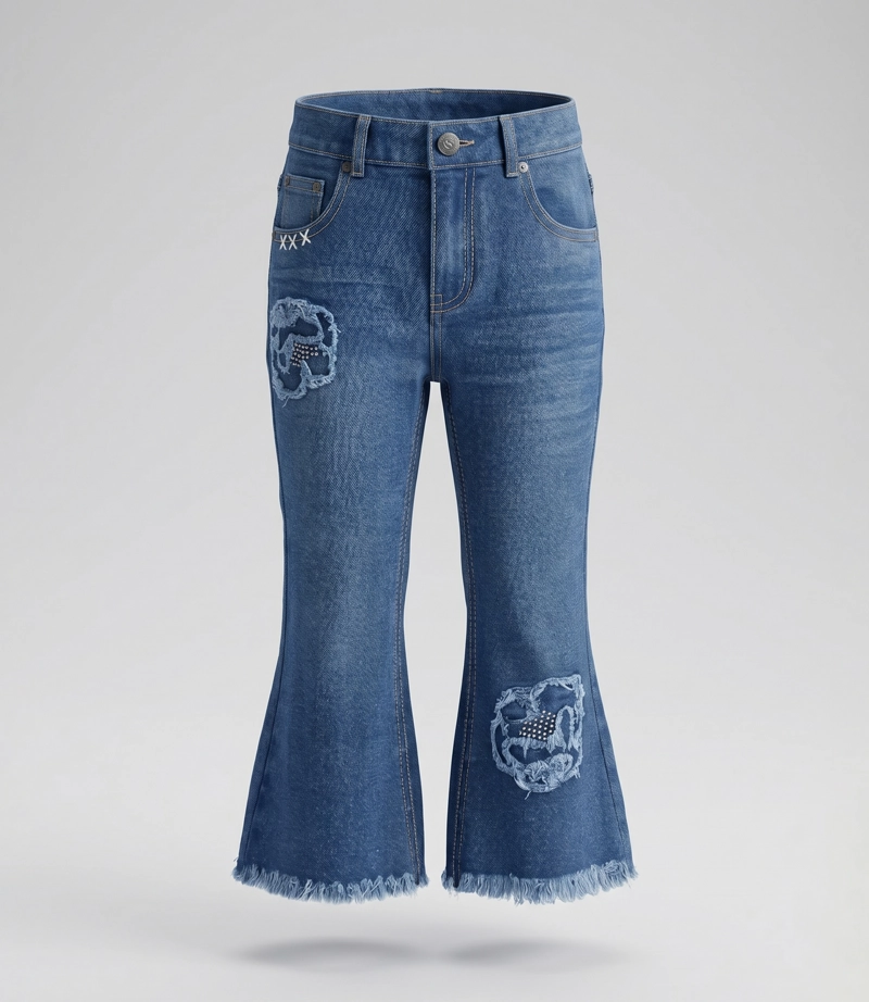 JEANS NIÑA ACAMPANADO  L11111270109 DENIM AZUL LIMONADA - 2