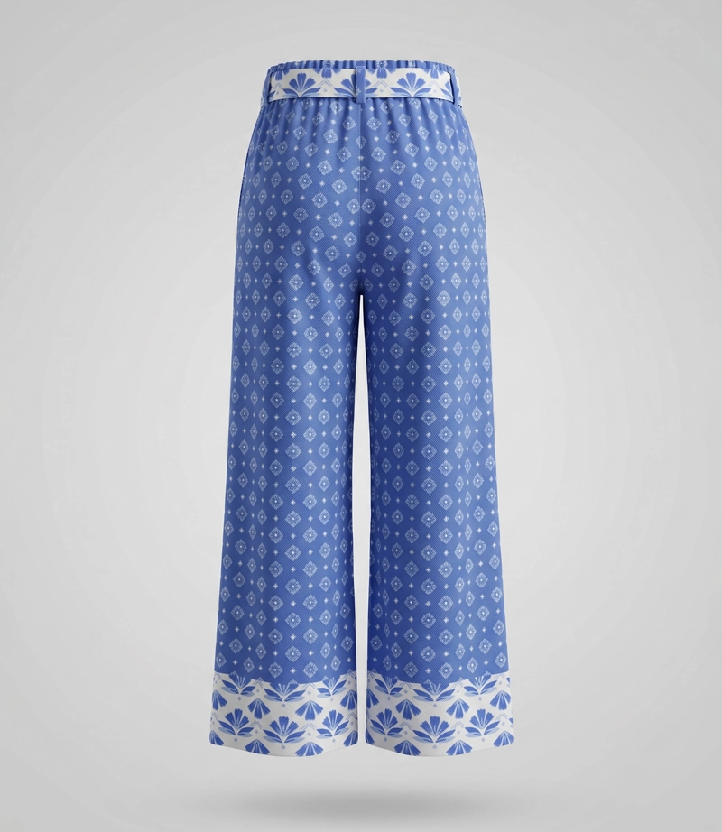 PANTALON NIÑA DE LINO BOHO L11121270358 AZUL LIMONADA - 3