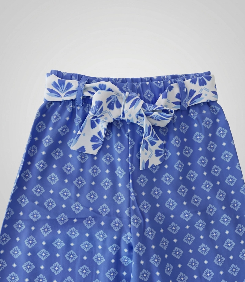 PANTALON NIÑA DE LINO BOHO L11121270358 AZUL LIMONADA - 4