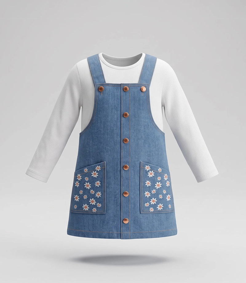 VESTIDO SIN MANGA CON POLERA NIÑA  F11131270374 DENIM  4KIDS - 2
