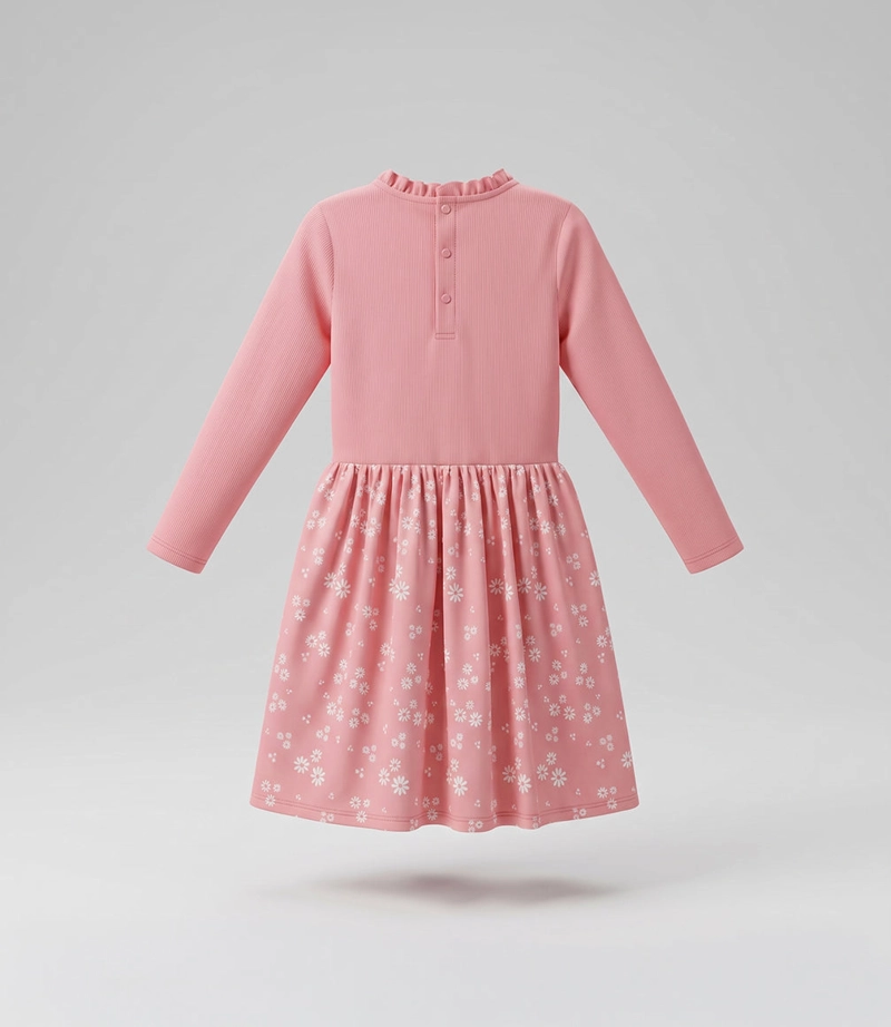 VESTIDO MANGA LARGA NIÑA LOVE F11131270202 ROSADO 4 KIDS - 3