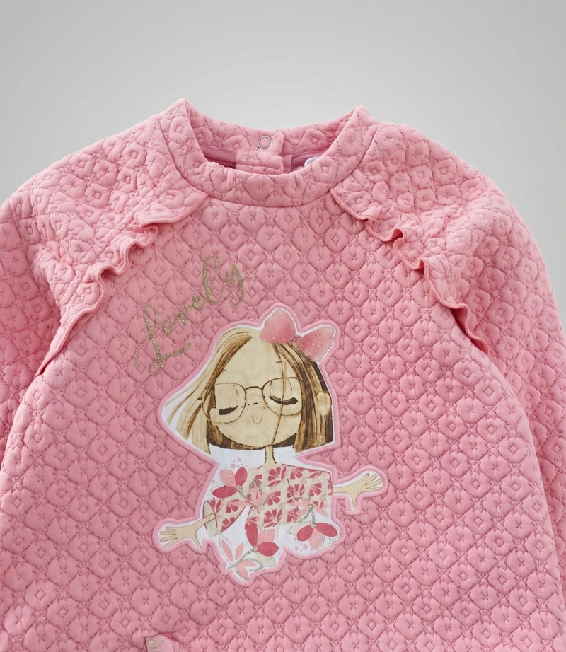 CONJUNTO POLERON Y CALZA NIÑA  L11221270578 CORAL LIMONADA - 4