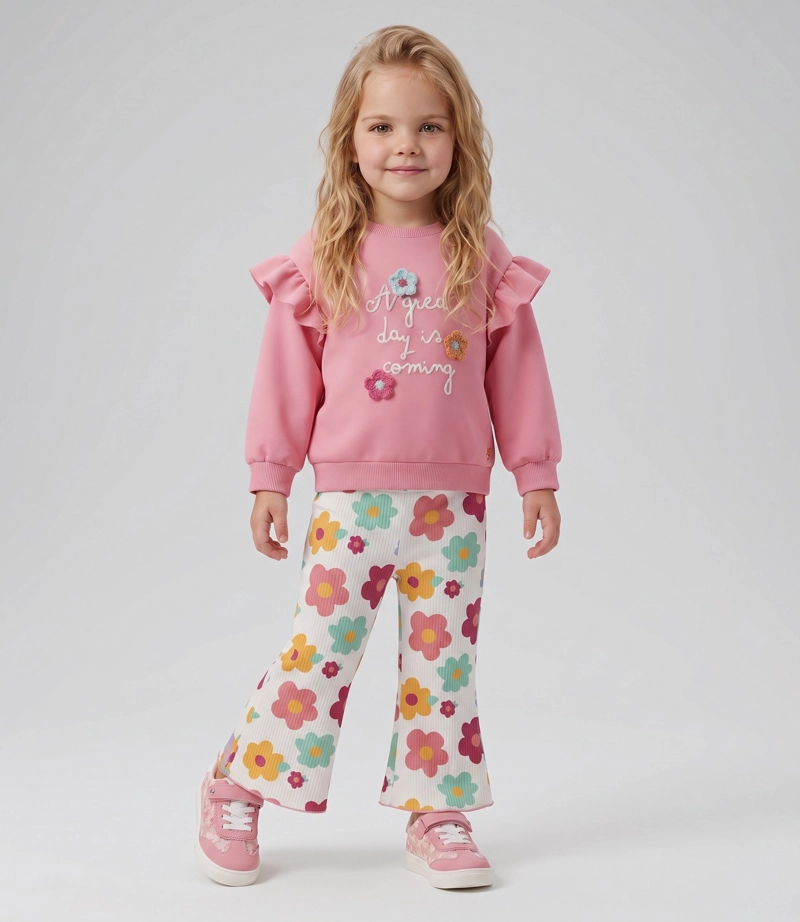 CONJUNTO BEBE FLOREADO CON VUELOS F12221270178 CORAL 4 KIDS - 1
