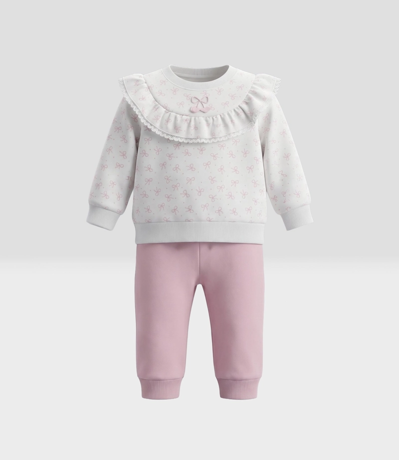 CONJUNTO RECIEN NACIDA CON LAZOS L13221270503 CRUDO LIMONADA - 2