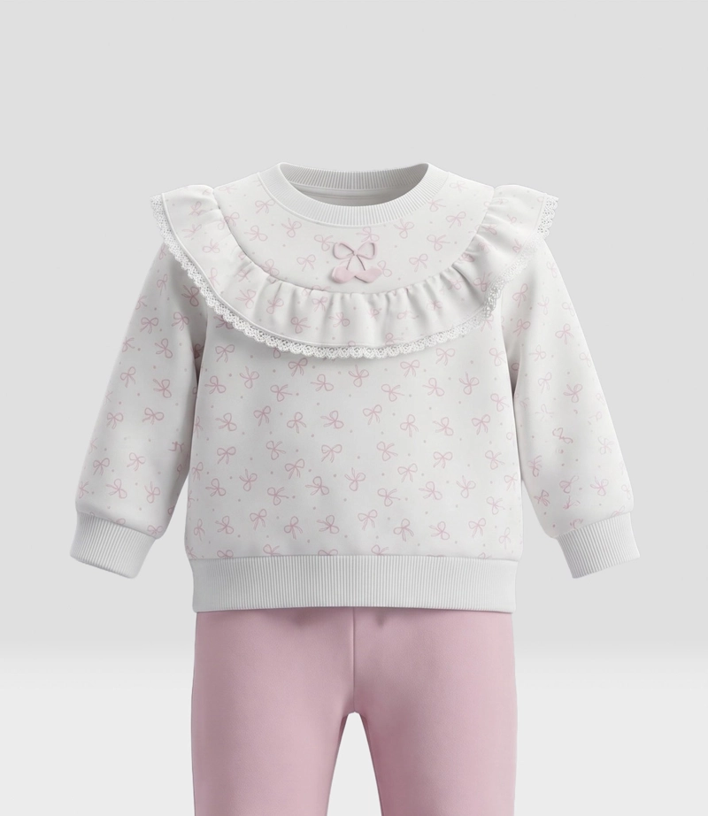 CONJUNTO RECIEN NACIDA CON LAZOS L13221270503 CRUDO LIMONADA - 4