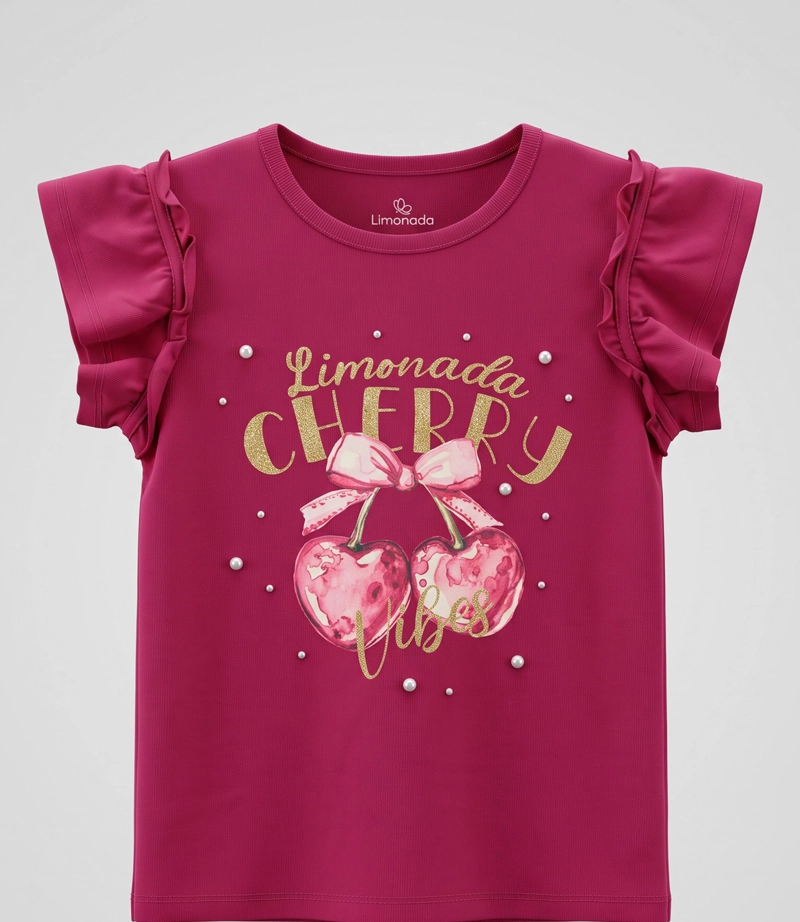 POLERA MANGA CORTA NIÑA  L11021270188 FRAMBUESA LIMONADA - 3