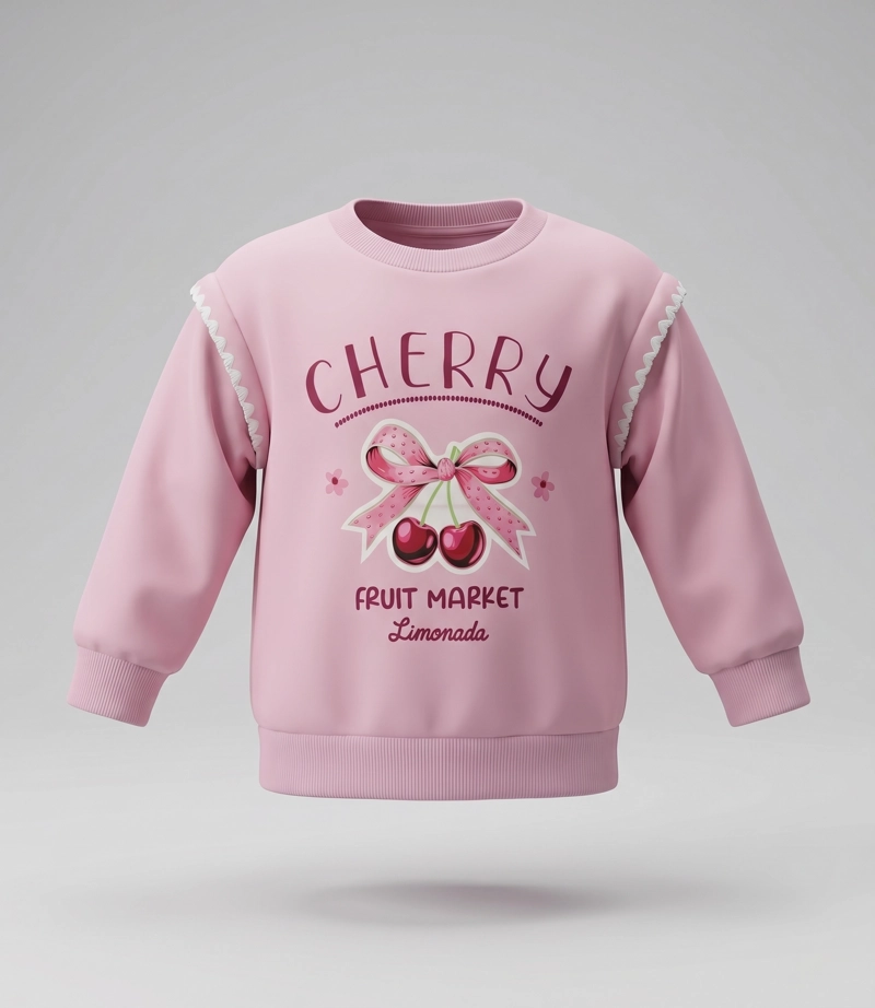 POLERON BEBE CON CHERRY Y LAZOS L12091270402 ROSADO LIMONADA - 2