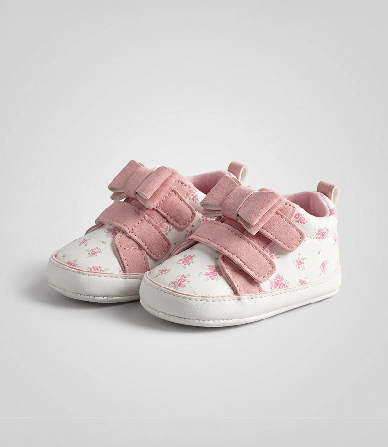 ZAPATILLA RECIEN NACIDA FLORES L43391270202 ROSADO LIMONADA - 1