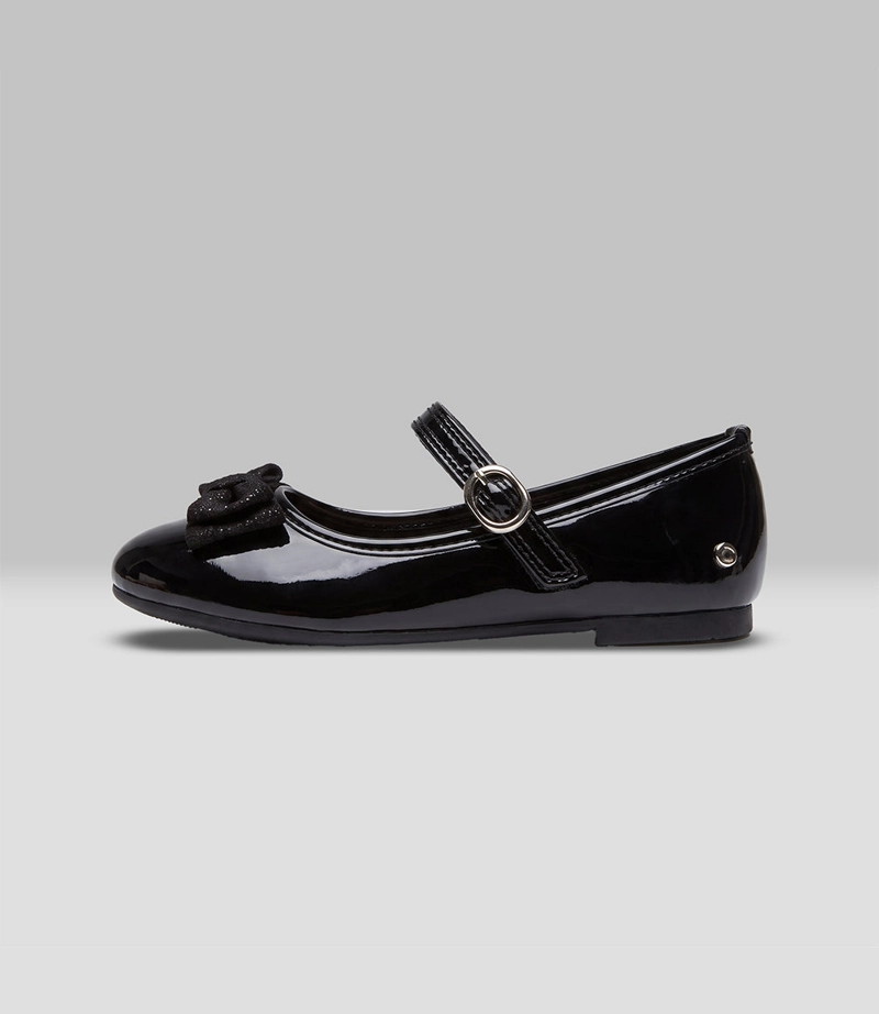 BALLERINA BEBE CON LAZO L45401270314 NEGRO LIMONADA - 1