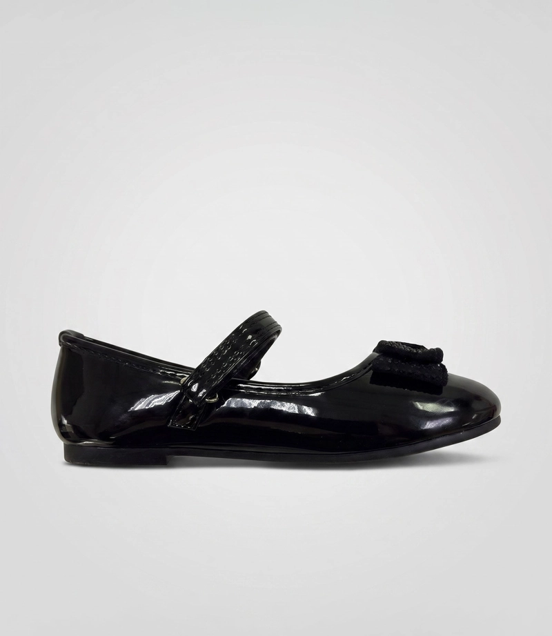 BALLERINA BEBE CON LAZO L45401270314 NEGRO LIMONADA - 2