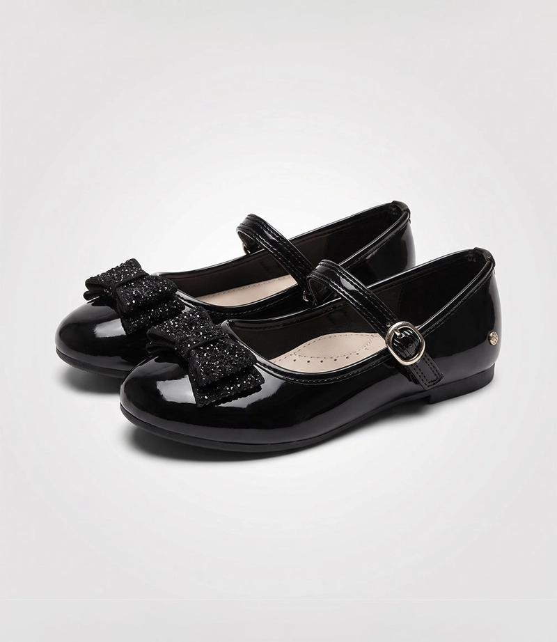 BALLERINA BEBE CON LAZO L45401270314 NEGRO LIMONADA - 3