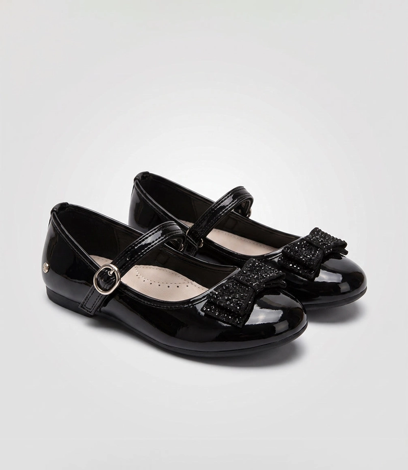 BALLERINA BEBE CON LAZO L45401270314 NEGRO LIMONADA - 4