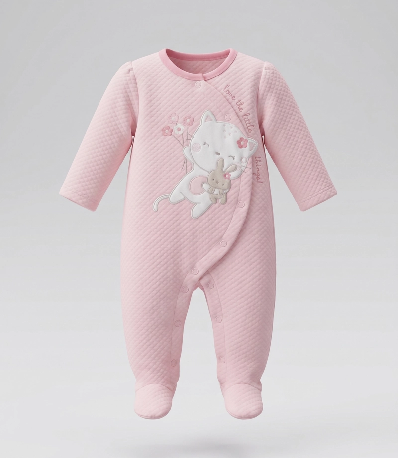 ENTERITO RECIEN NACIDA CON GATO F13201270102 ROSADO 4 KIDS - 2